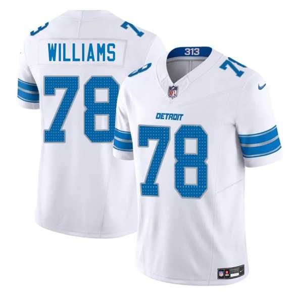 Men & Women & Youth Detroit Lions #78 Tyleik Williams White 2025 Draft F.U.S.E. Vapor Limited Stitched Jersey,We sell and wholesale Men & Women & Youth Detroit Lions #78 Tyleik Williams White 2025 Draft F.U.S.E. Vapor Limited Stitched Jersey on line form chian!